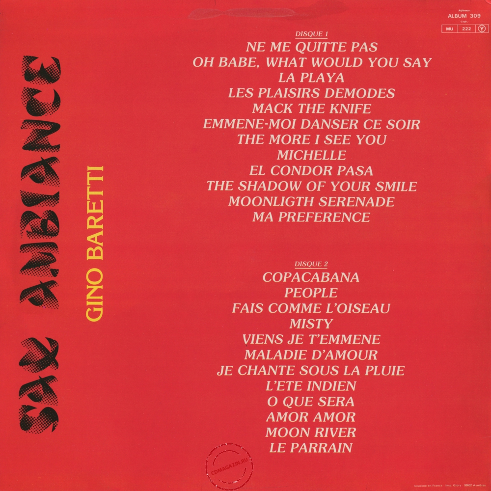 Оцифровка винила: Gino Baretti (1979) Sax Ambiance Vol 2 Оцифровка винила: Gino Baretti (1979) Sax Ambiance Vol 2
