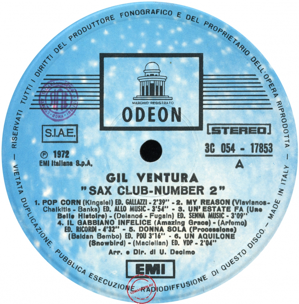 Оцифровка винила: Gil Ventura (1972) Sax Club Number 2