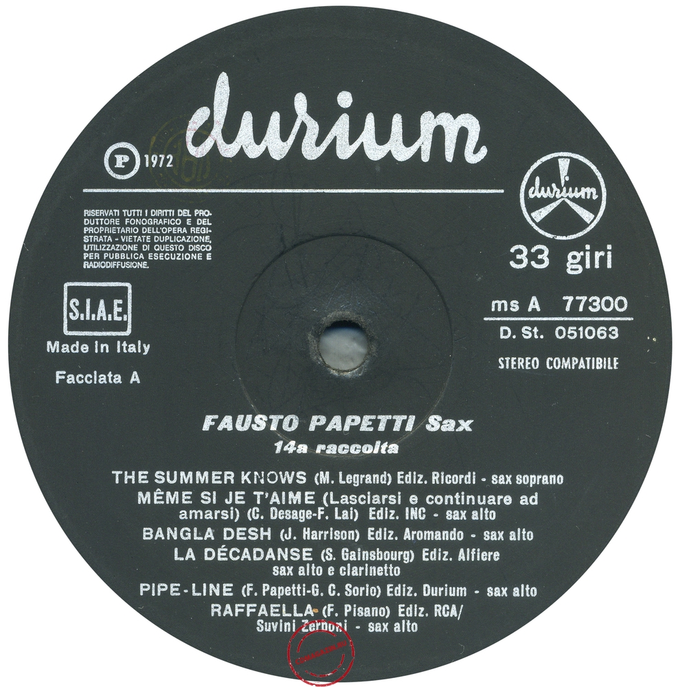 Оцифровка винила: Fausto Papetti (1972) 14a Raccolta Оцифровка винила: Fausto Papetti (1972) 14a Raccolta