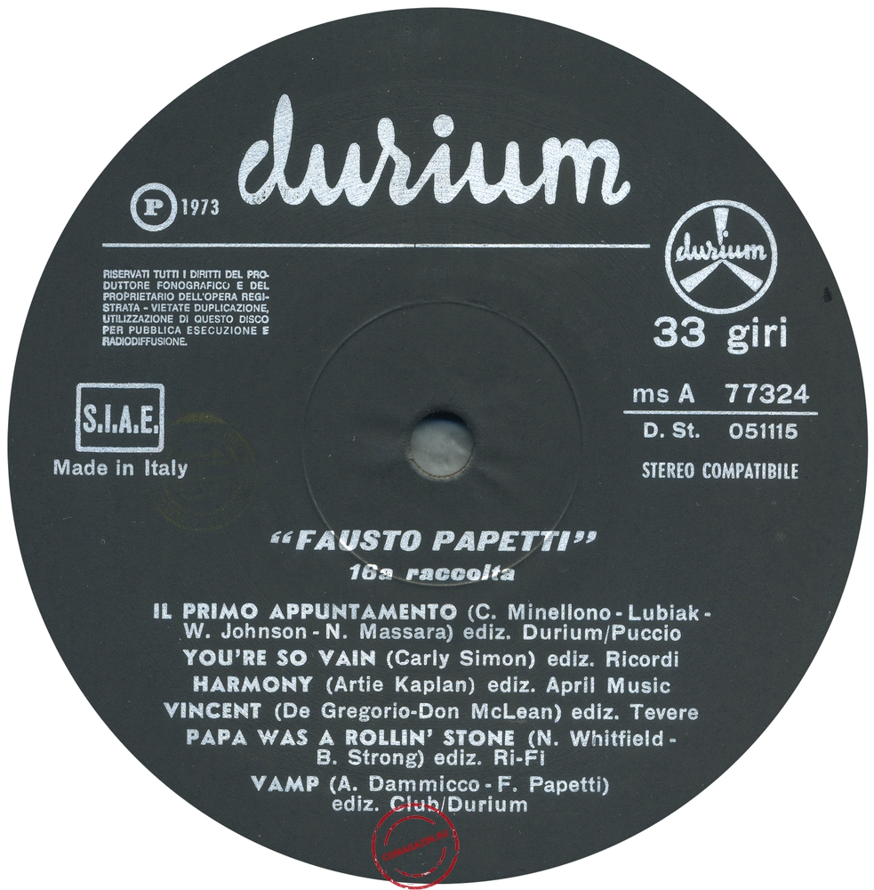 Оцифровка винила: Fausto Papetti (1973) 16a Raccolta Оцифровка винила: Fausto Papetti (1973) 16a Raccolta