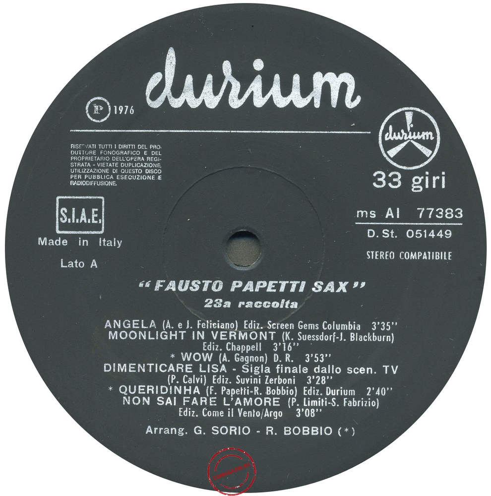 Оцифровка винила: Fausto Papetti (1976) 23a Raccolta Оцифровка винила: Fausto Papetti (1976) 23a Raccolta