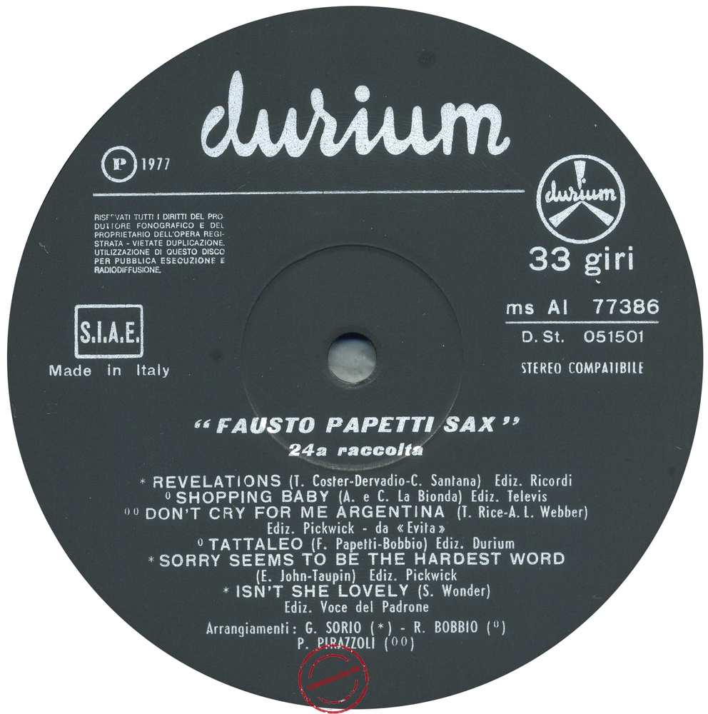 Оцифровка винила: Fausto Papetti (1977) 24a Raccolta