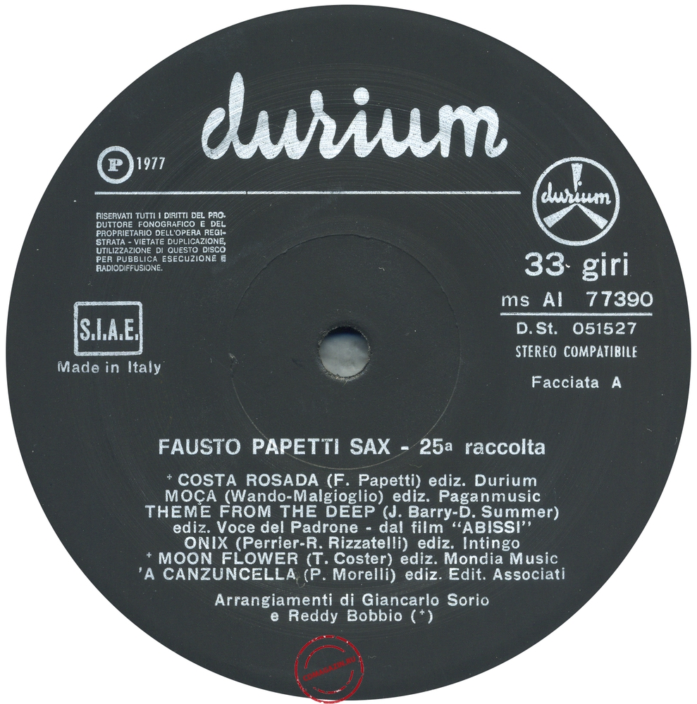 Оцифровка винила: Fausto Papetti (1977) 25a Raccolta