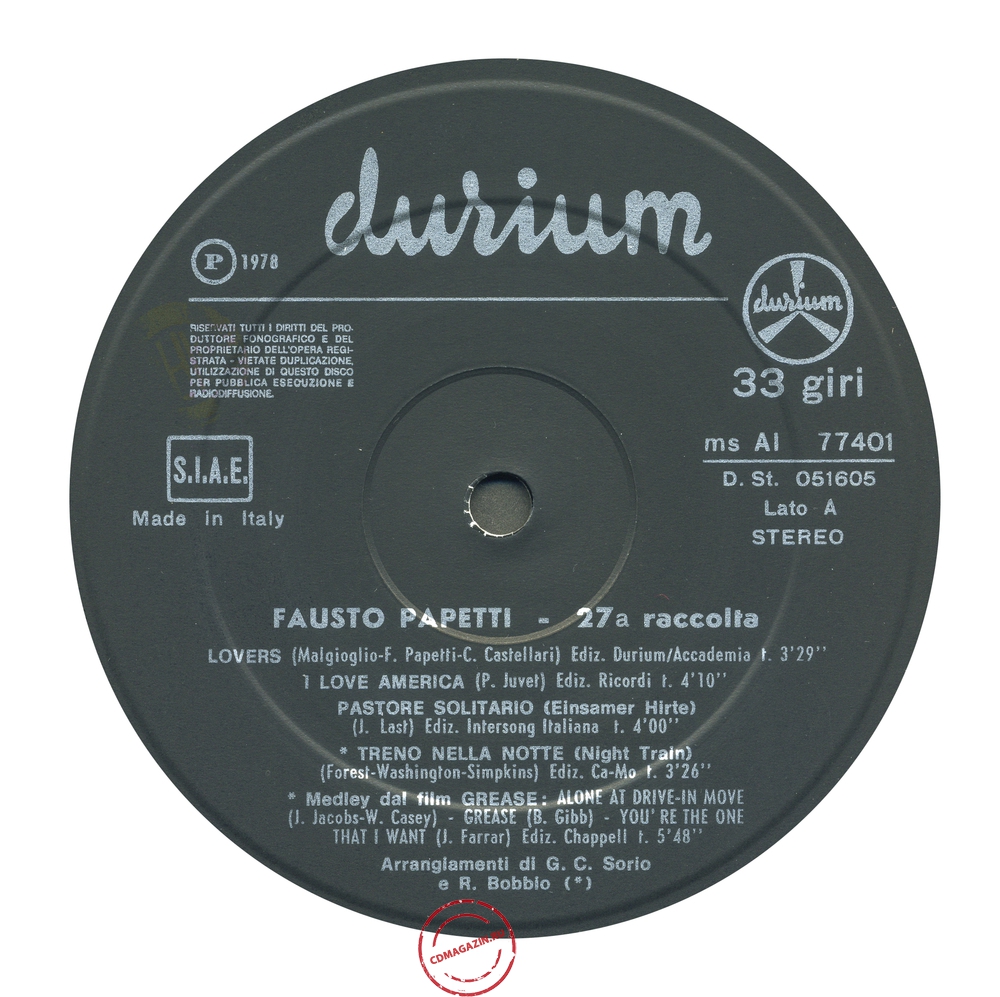 Оцифровка винила: Fausto Papetti (1978) 27a Raccolta