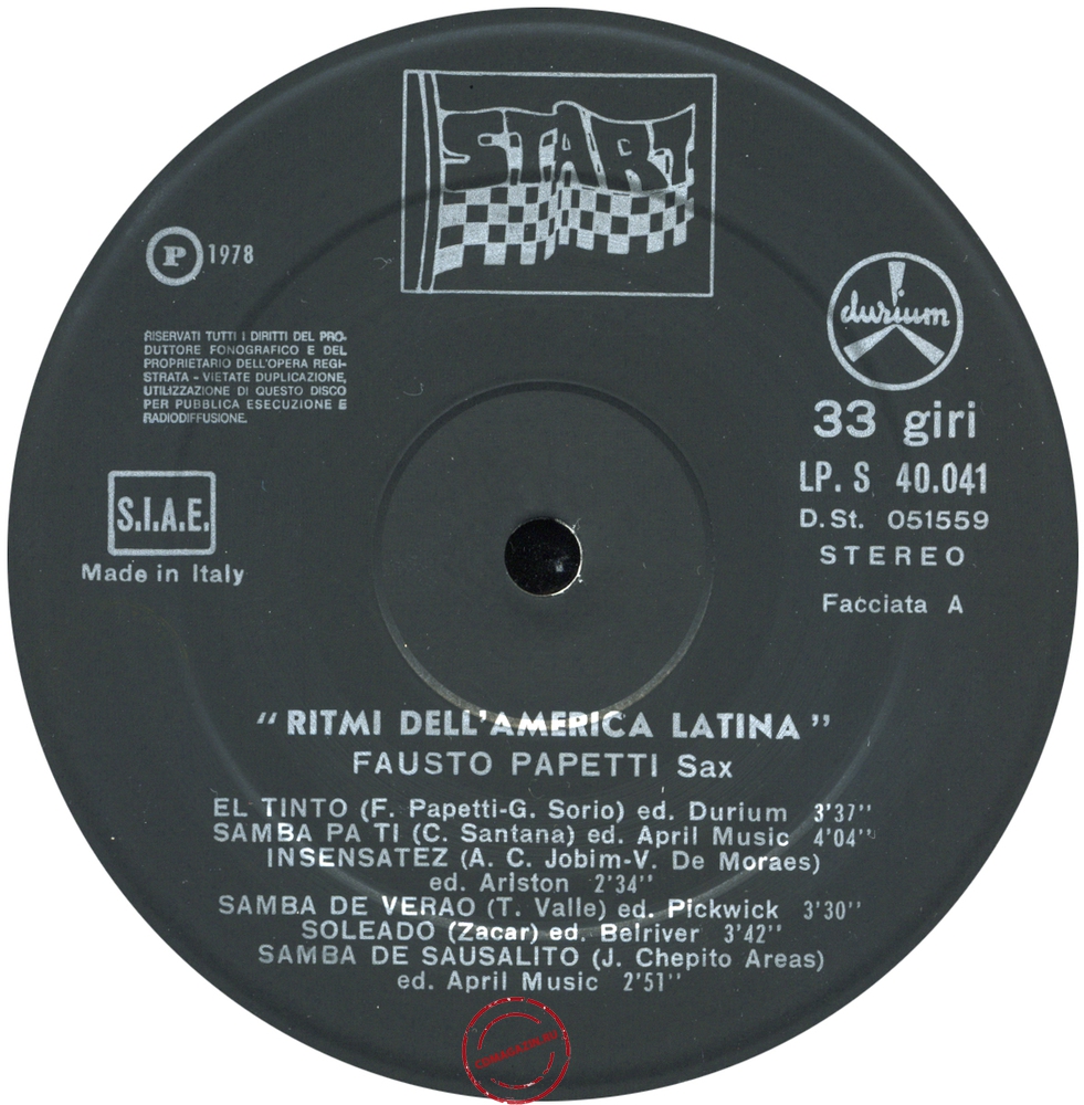 Оцифровка винила: Fausto Papetti (1978) Ritmi Dell'america Latina Оцифровка винила: Fausto Papetti (1978) Ritmi Dell'america Latina