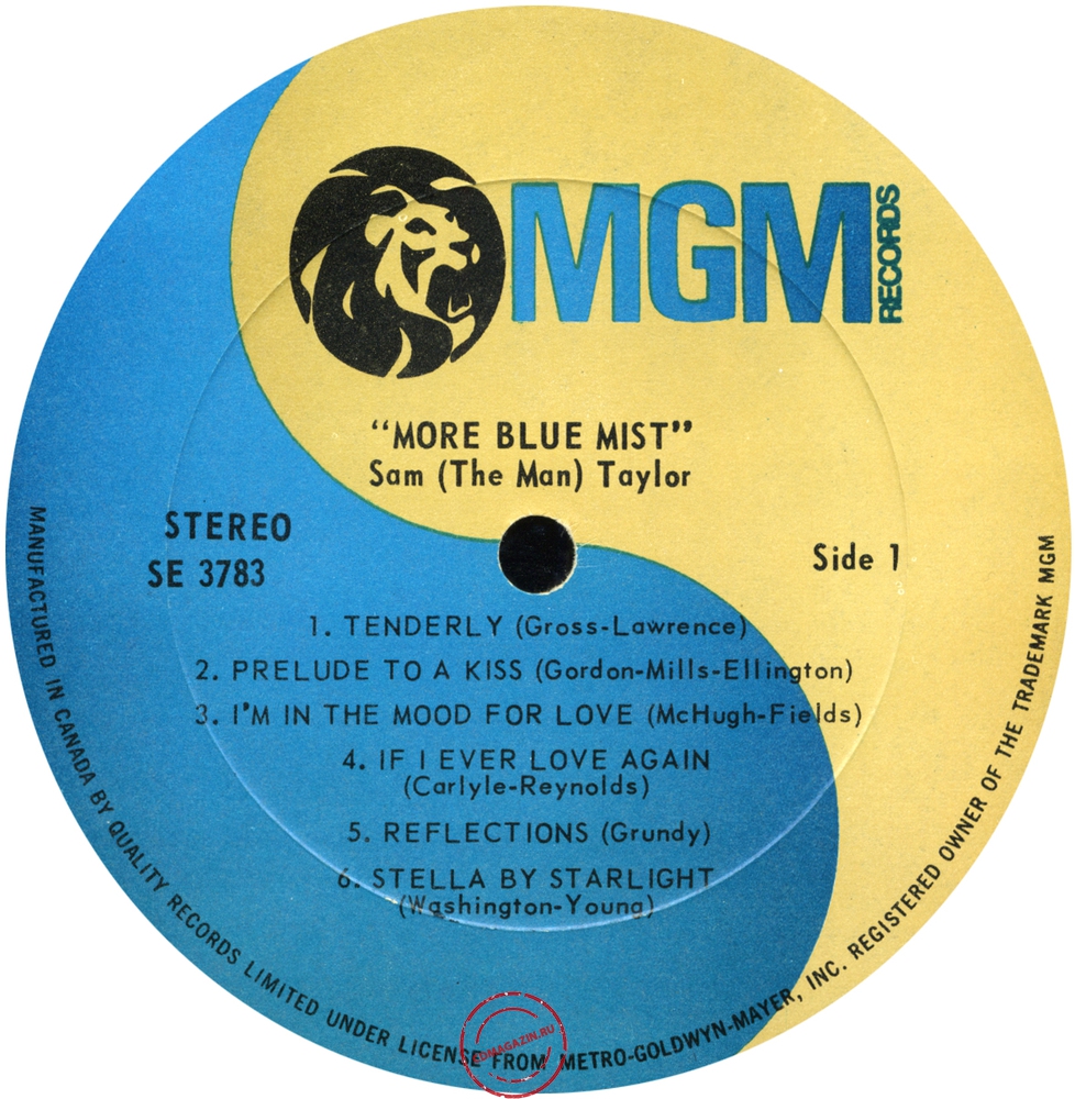 Оцифровка винила: Sam Taylor (2) (1959) More Blue Mist