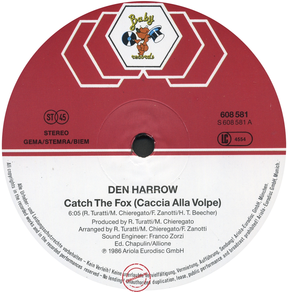 Оцифровка винила: Den Harrow (1986) Catch The Fox (Caccia Alla Volpe) Оцифровка винила: Den Harrow (1986) Catch The Fox (Caccia Alla Volpe)