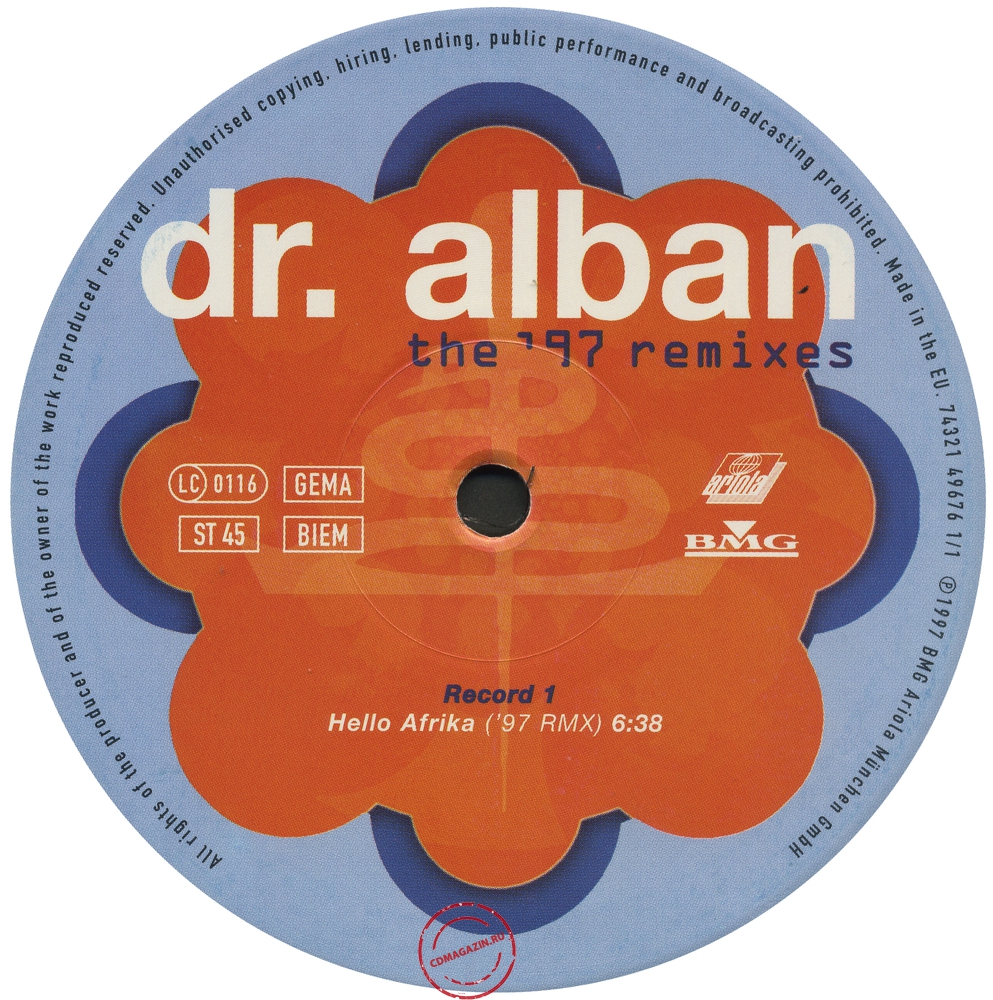 Оцифровка винила: Dr. Alban (1997) The '97 Remixes