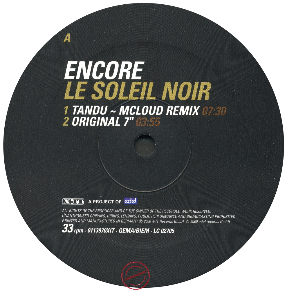 Оцифровка винила: Encore (2000) Le Soleil Noir