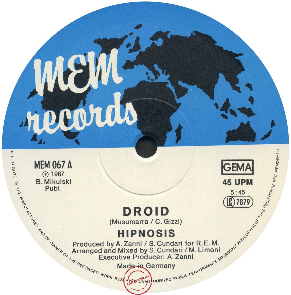Оцифровка винила: Hipnosis (1987) Droid / Automatic Piano Оцифровка винила: Hipnosis (1987) Droid / Automatic Piano