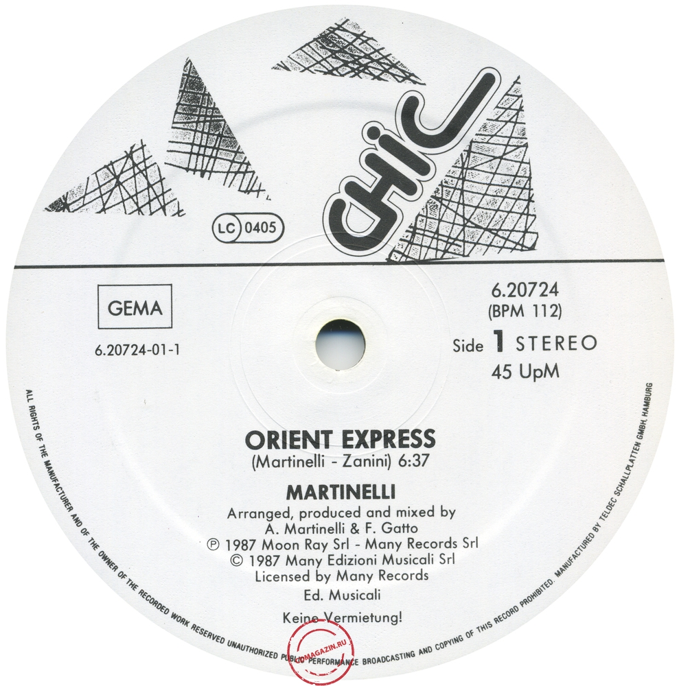 Оцифровка винила: Martinelli (1987) Orient Express