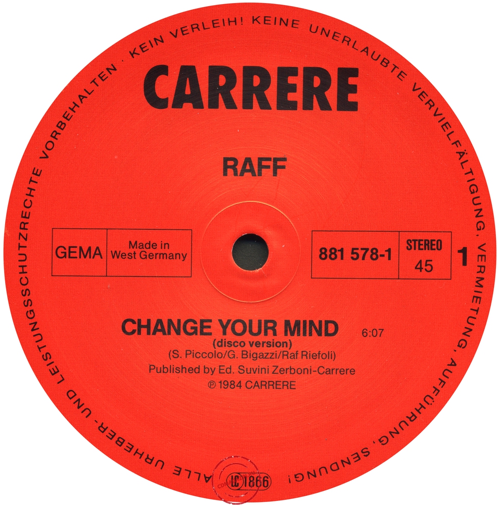 Оцифровка винила: Raff (1984) Change Your Mind Оцифровка винила: Raff (1984) Change Your Mind
