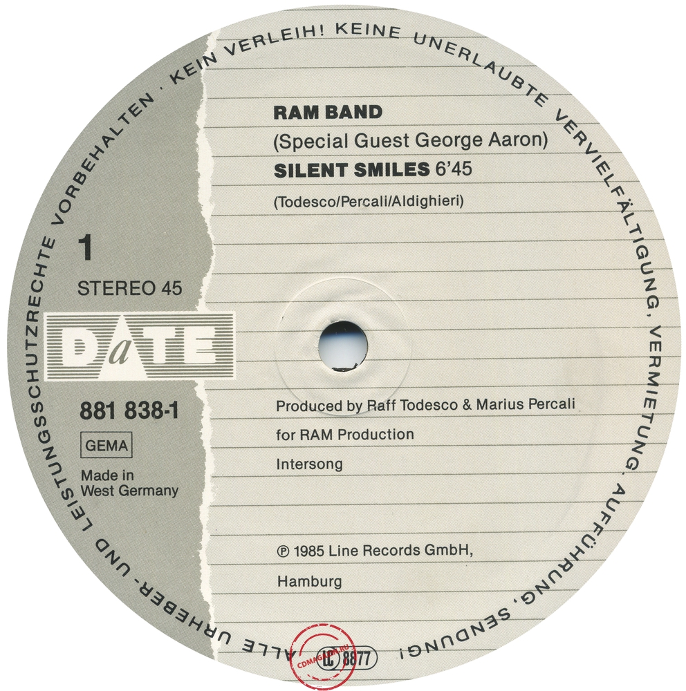 Оцифровка винила: Ram Band (1985) Silent Smiles Оцифровка винила: Ram Band (1985) Silent Smiles