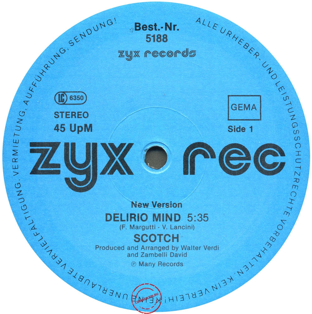 Оцифровка винила: Scotch (1984) Delirio Mind (New Version) / Man In The Man Оцифровка винила: Scotch (1984) Delirio Mind (New Version) / Man In The Man