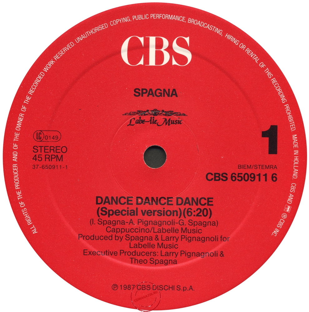 Оцифровка винила: Spagna (1987) Dance, Dance, Dance Оцифровка винила: Spagna (1987) Dance, Dance, Dance