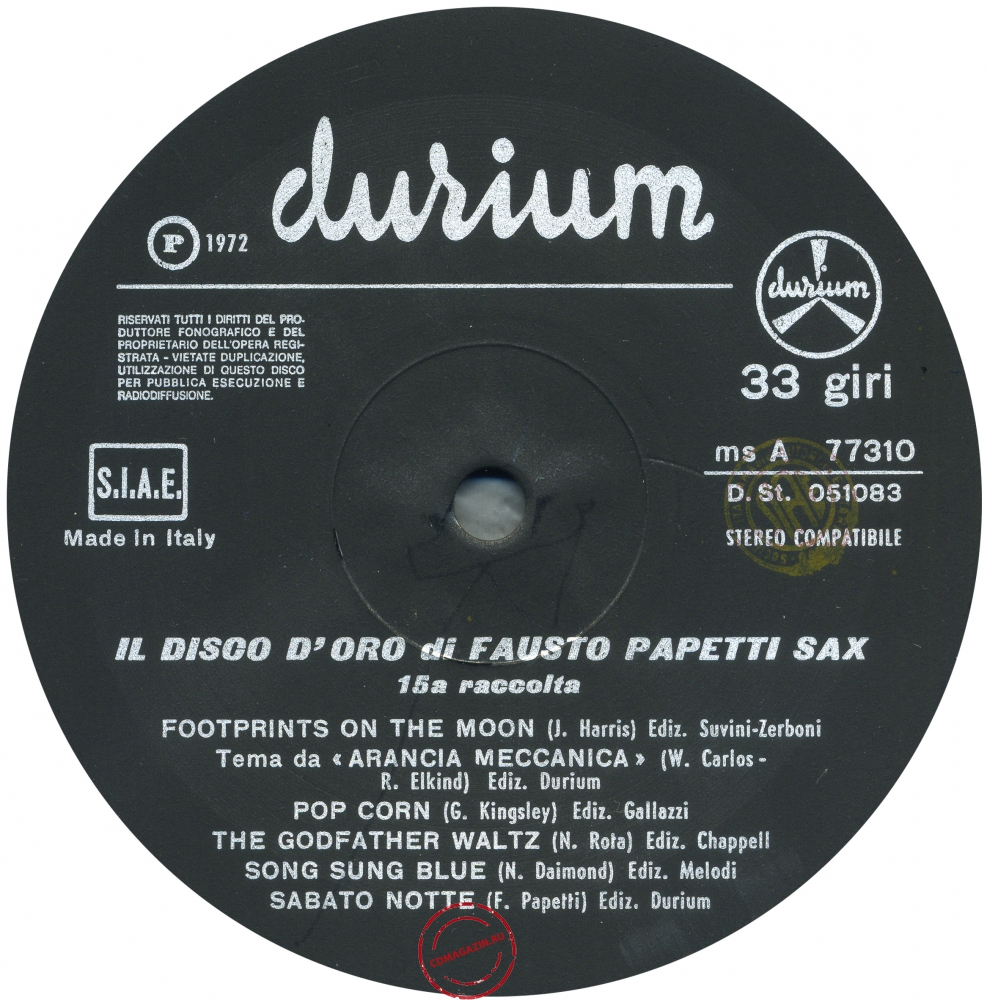 Оцифровка винила: Fausto Papetti (1972) 15a Raccolta Оцифровка винила: Fausto Papetti (1972) 15a Raccolta