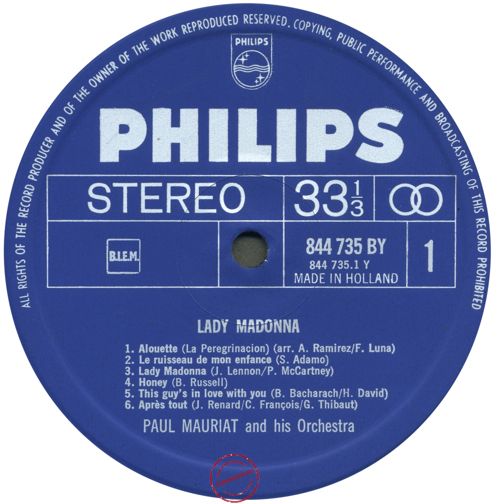 Оцифровка винила: Paul Mauriat (1968) Lady Madonna Оцифровка винила: Paul Mauriat (1968) Lady Madonna