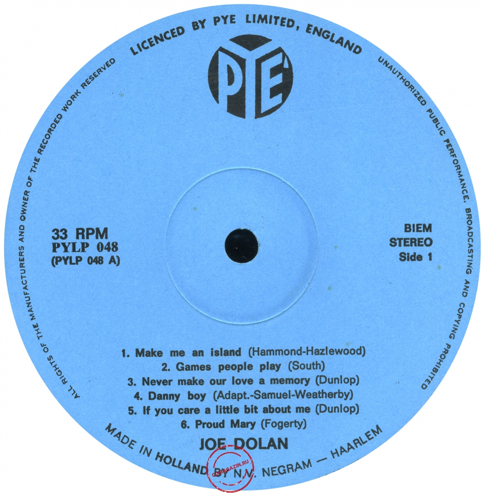 Оцифровка винила: Joe Dolan (1969) Make Me An Island Оцифровка винила: Joe Dolan (1969) Make Me An Island