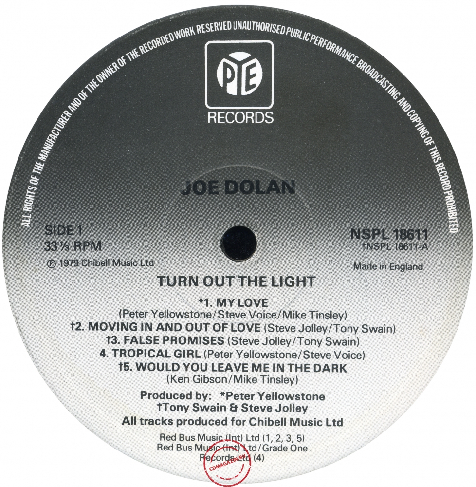 Оцифровка винила: Joe Dolan (1979) Turn Out The Light