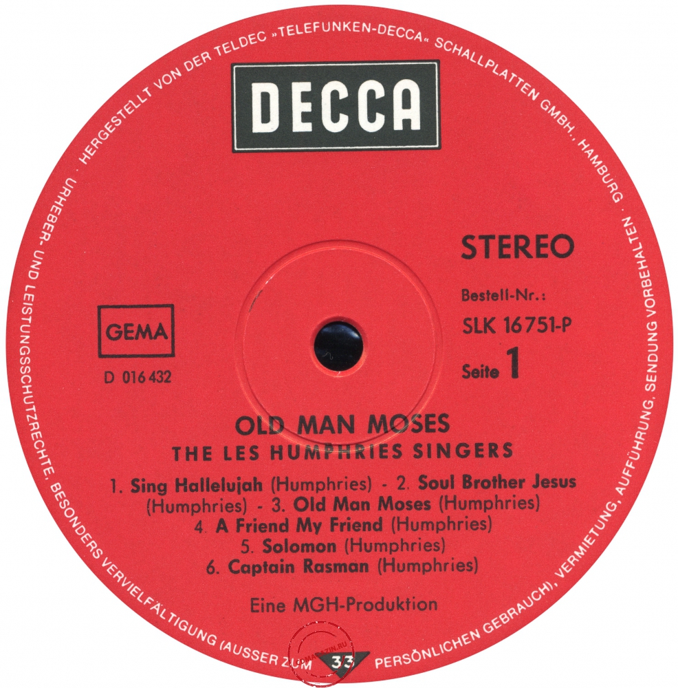 Оцифровка винила: Les Humphries Singers (1972) Old Man Moses (Take Care Of Me) Оцифровка винила: Les Humphries Singers (1972) Old Man Moses (Take Care Of Me)