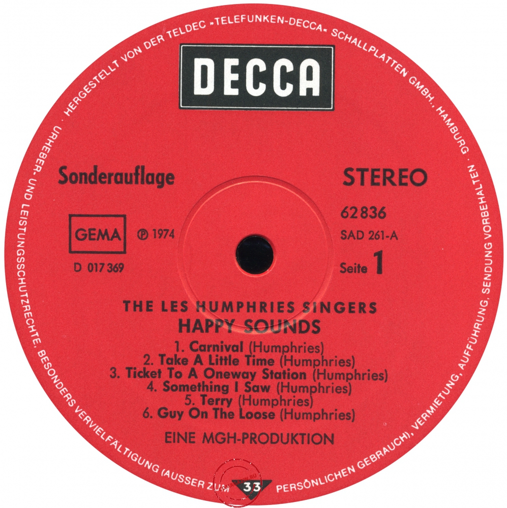 Оцифровка винила: Les Humphries Singers (1974) Happy Sounds Оцифровка винила: Les Humphries Singers (1974) Happy Sounds