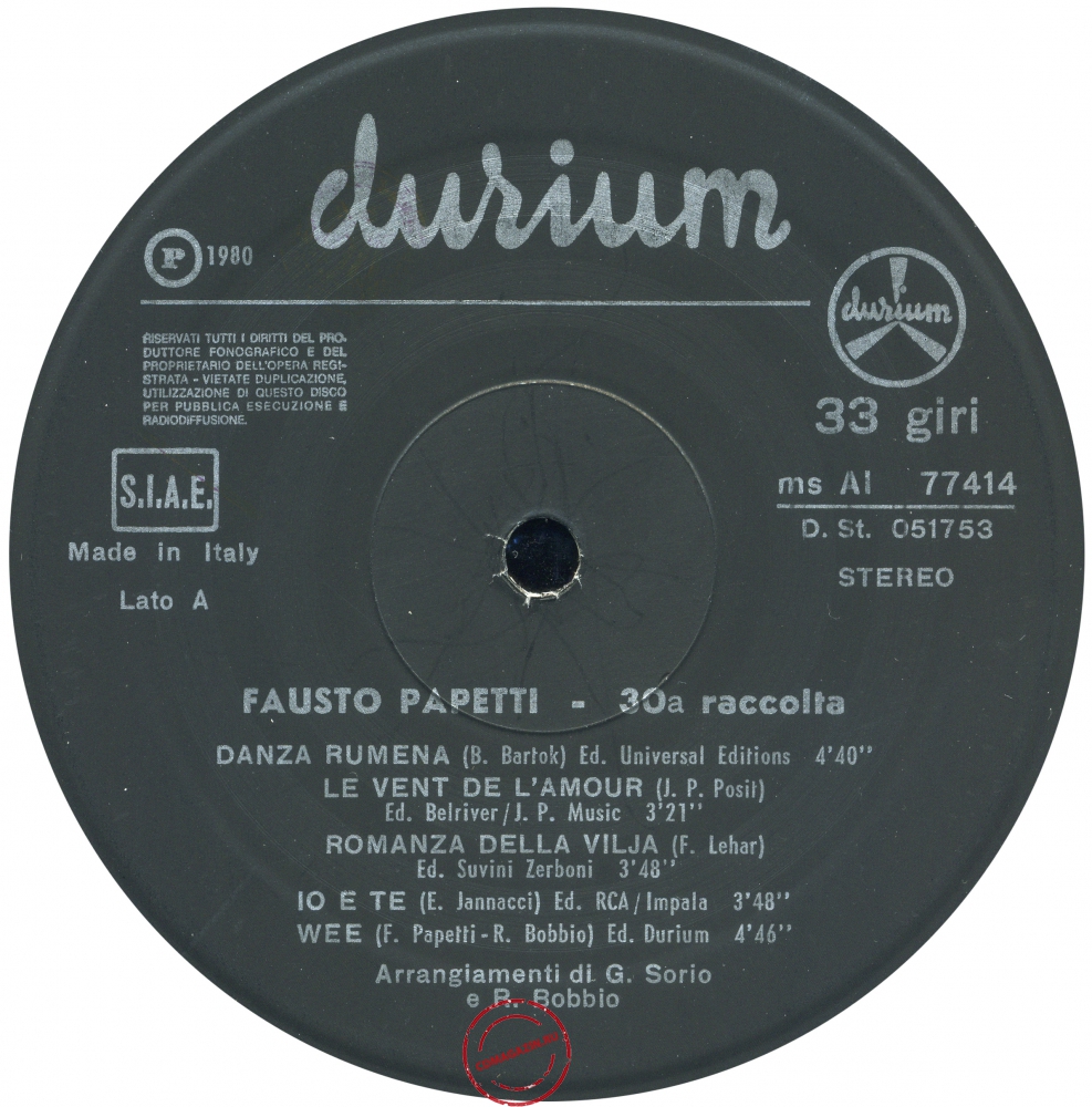 Оцифровка винила: Fausto Papetti (1980) 30a Raccolta Оцифровка винила: Fausto Papetti (1980) 30a Raccolta