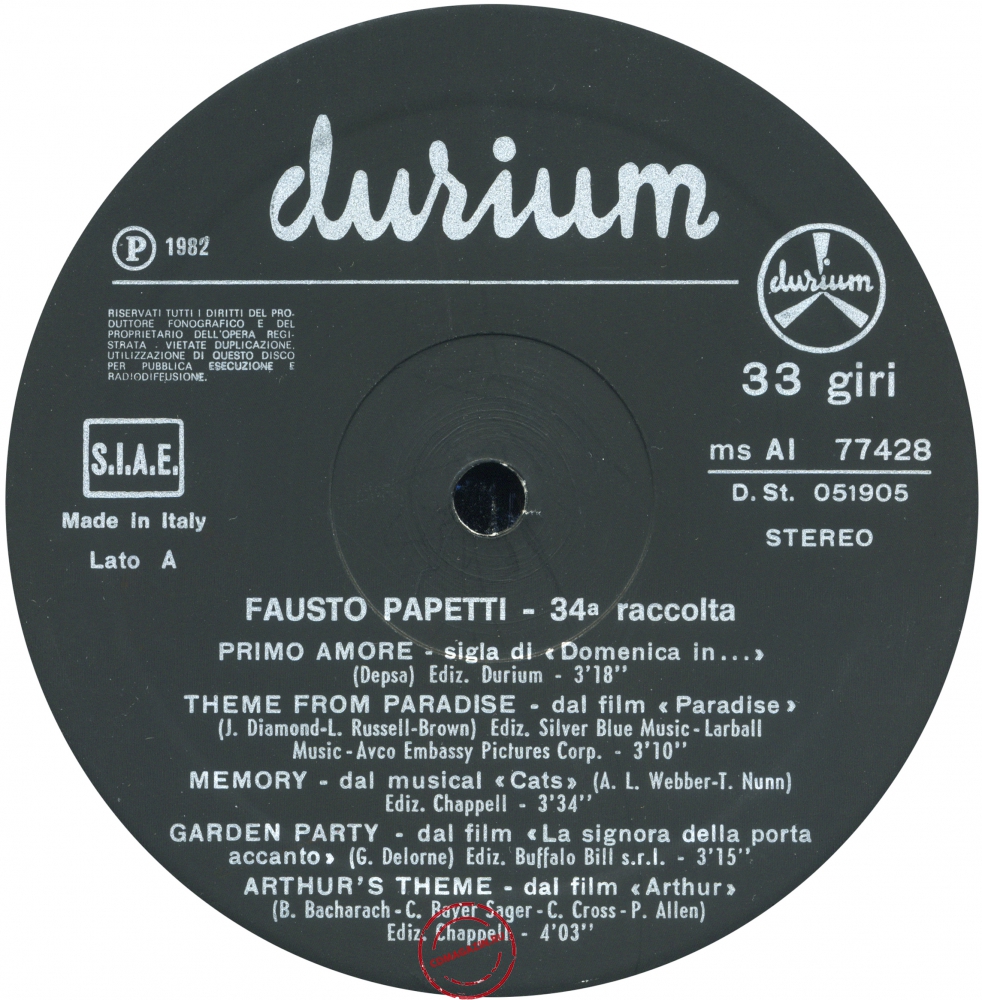 Оцифровка винила: Fausto Papetti (1982) 34a Raccolta Оцифровка винила: Fausto Papetti (1982) 34a Raccolta