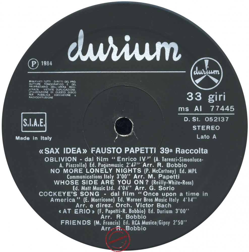 Оцифровка винила: Fausto Papetti (1984) Sax Idea (39a Raccolta) Оцифровка винила: Fausto Papetti (1984) Sax Idea (39a Raccolta)