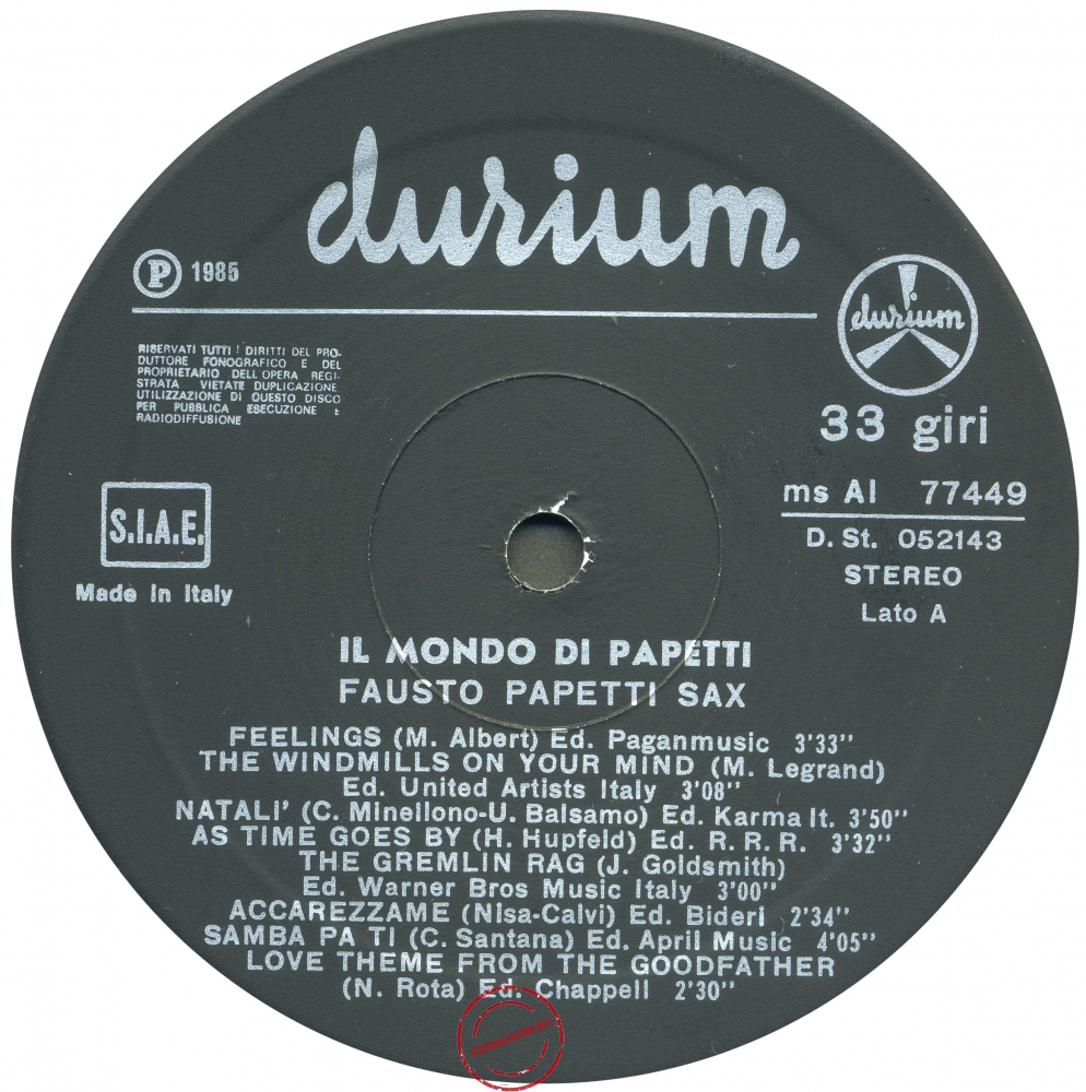 Оцифровка винила: Fausto Papetti (1985) Il Mondo Di Papetti Оцифровка винила: Fausto Papetti (1985) Il Mondo Di Papetti