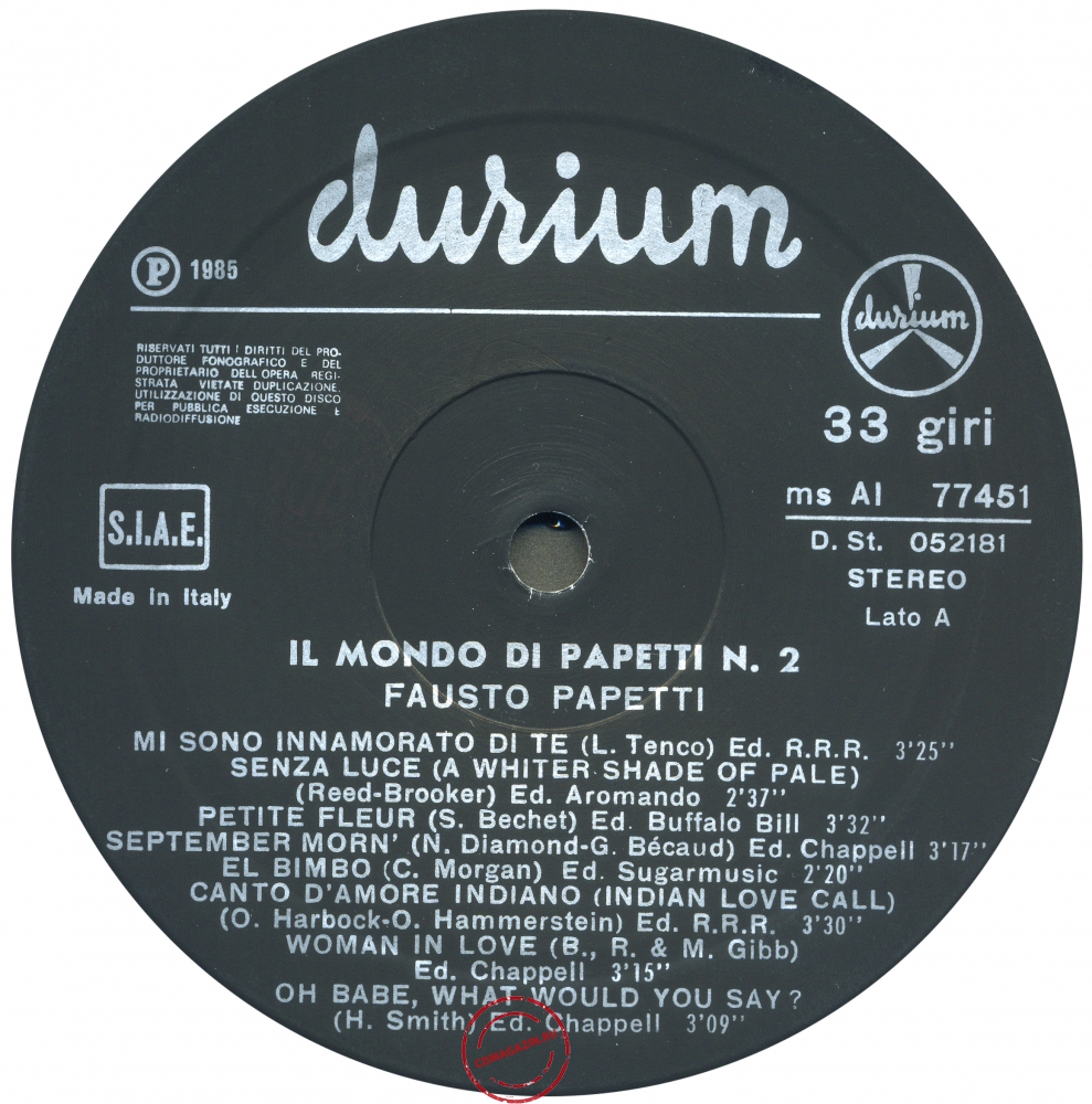Оцифровка винила: Fausto Papetti (1985) Il Mondo Di Papetti № 2 Оцифровка винила: Fausto Papetti (1985) Il Mondo Di Papetti № 2