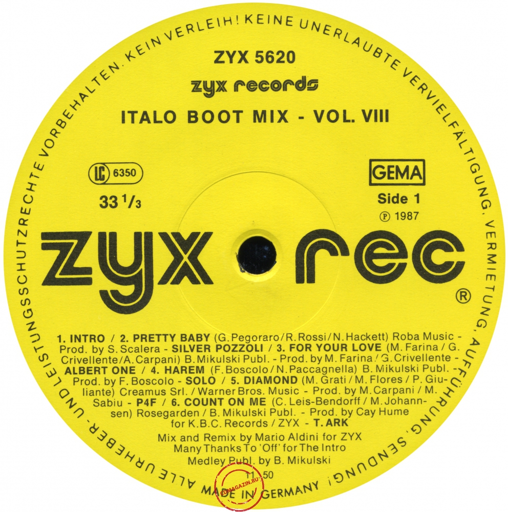 Оцифровка винила: VA Italo Boot Mix (1987) Vol.8 Оцифровка винила: VA Italo Boot Mix (1987) Vol.8