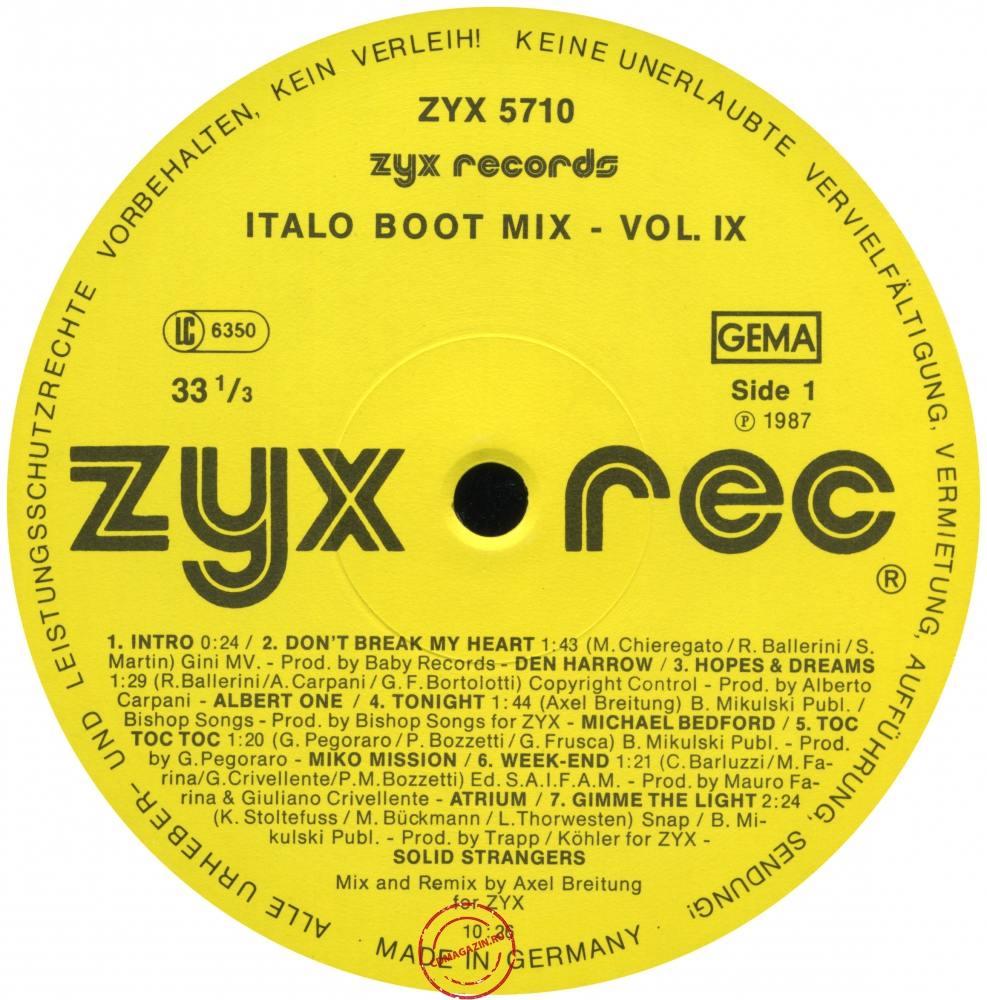 Оцифровка винила: VA Italo Boot Mix (1987) Vol.9 Оцифровка винила: VA Italo Boot Mix (1987) Vol.9