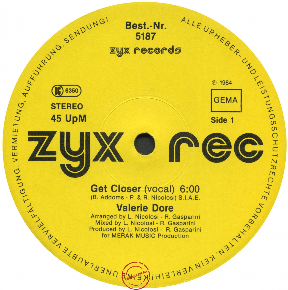 Оцифровка винила: Valerie Dore (1984) Get Closer Оцифровка винила: Valerie Dore (1984) Get Closer