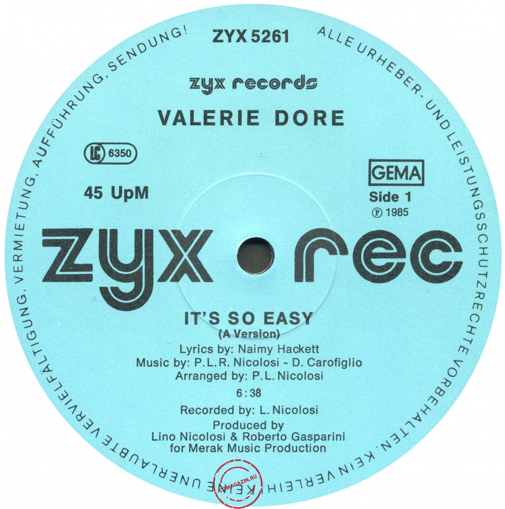 Оцифровка винила: Valerie Dore (1985) It's So Easy Оцифровка винила: Valerie Dore (1985) It's So Easy