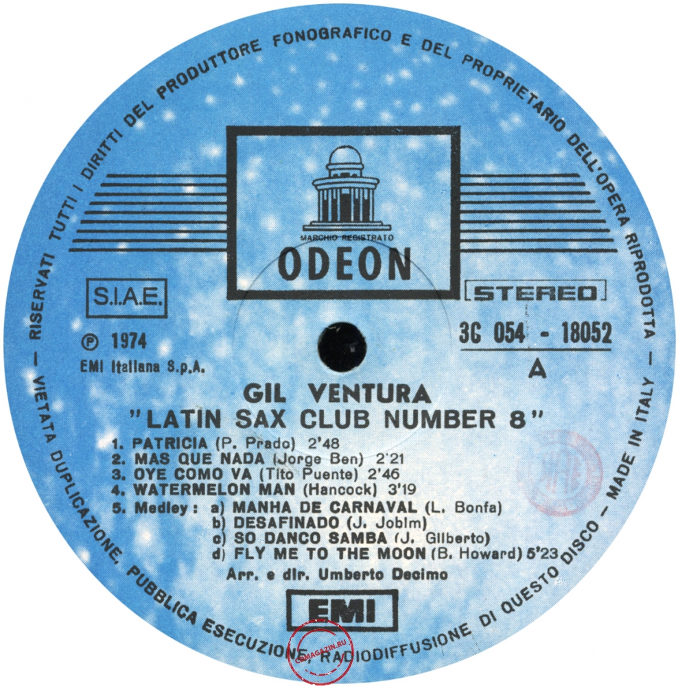 Оцифровка винила: Gil Ventura (1974) Sax Club Number 8 (Latin)