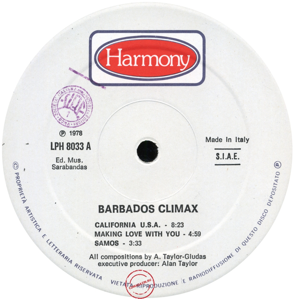 Оцифровка винила: Barbados Climax (1978) Barbados Climax