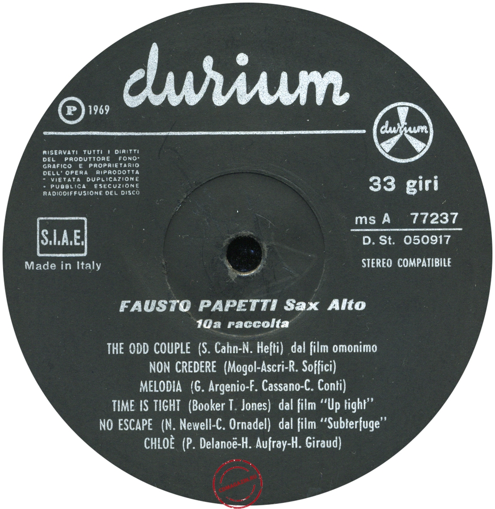 Оцифровка винила: Fausto Papetti (1969) 10a Raccolta Оцифровка винила: Fausto Papetti (1969) 10a Raccolta