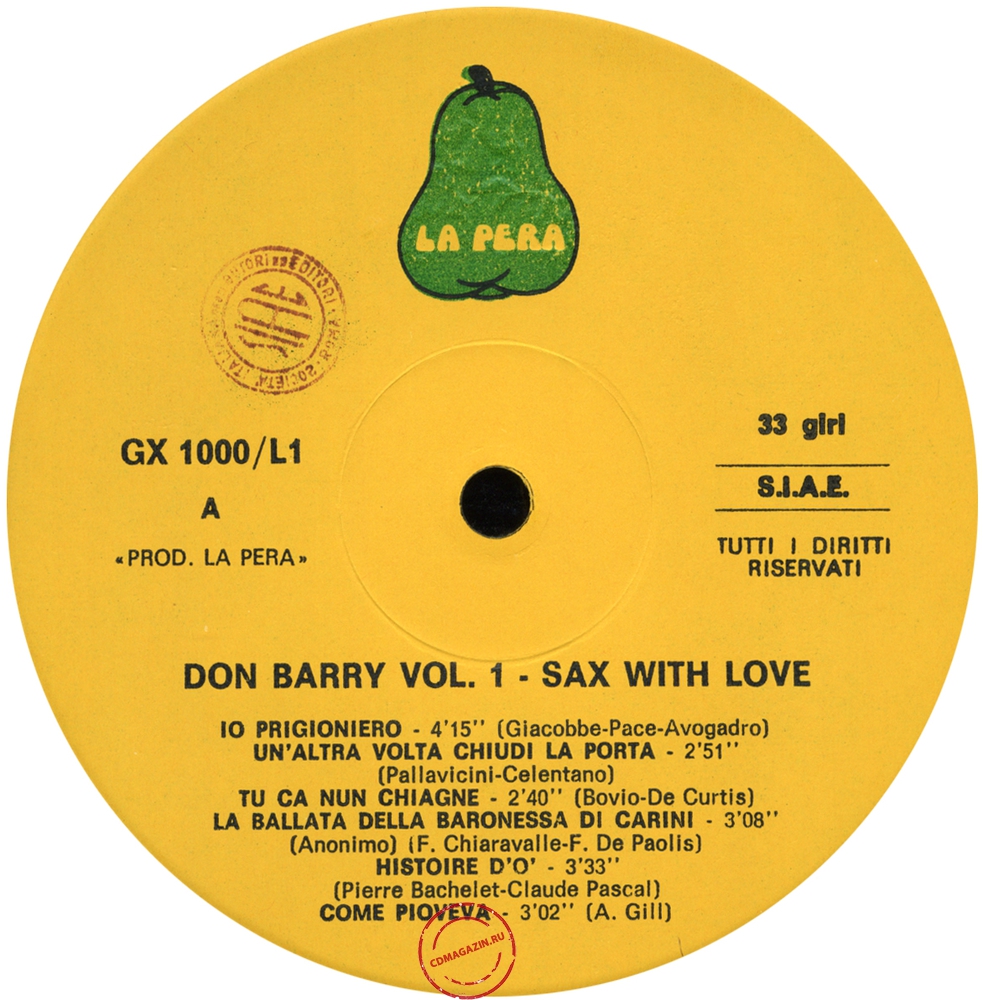 Оцифровка винила: Don Barry (2) (1976) Sax With Love Vol.1 Оцифровка винила: Don Barry (2) (1976) Sax With Love Vol.1