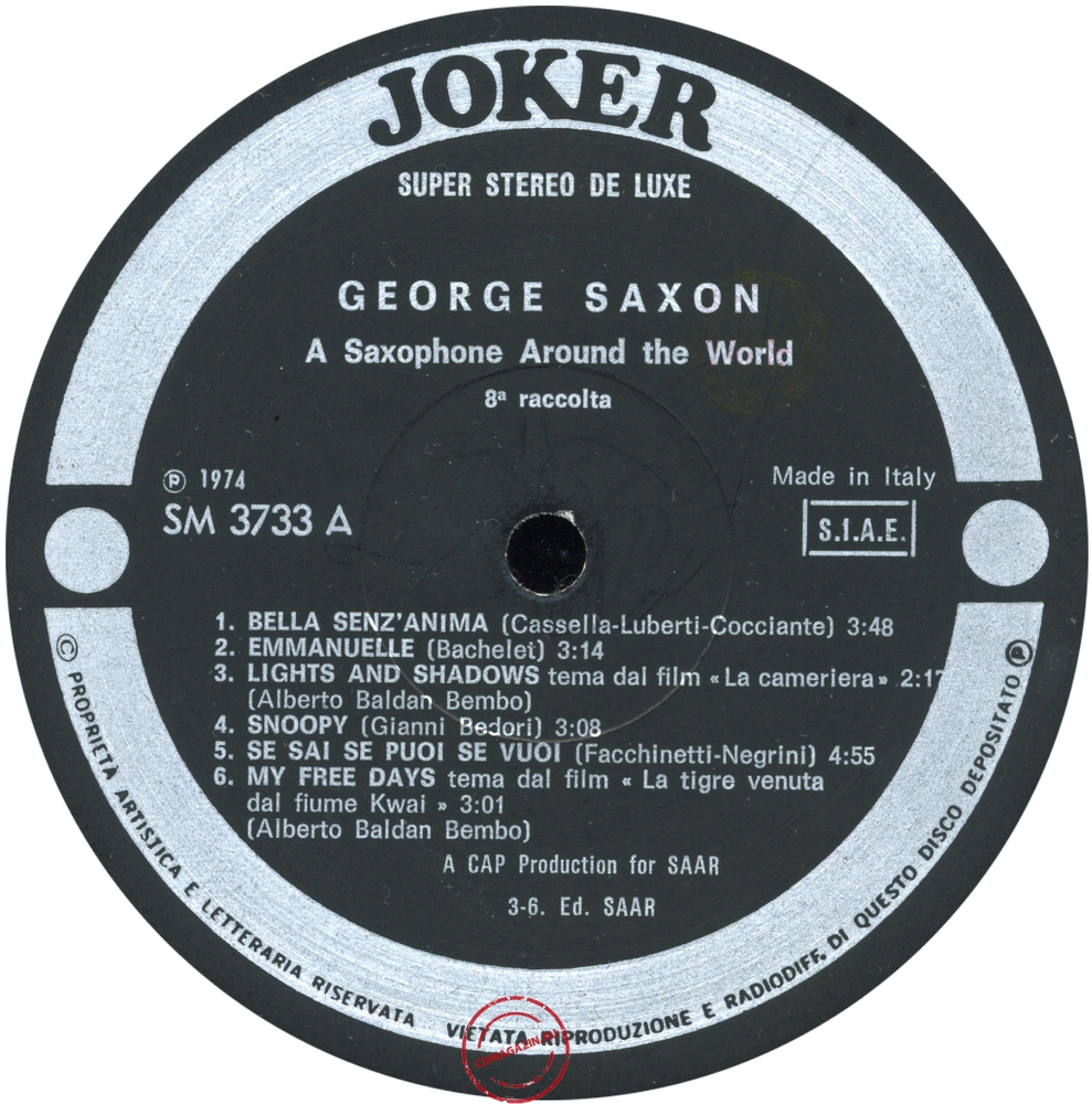 Оцифровка винила: George Saxon (1974) 8ª Raccolta Оцифровка винила: George Saxon (1974) 8ª Raccolta