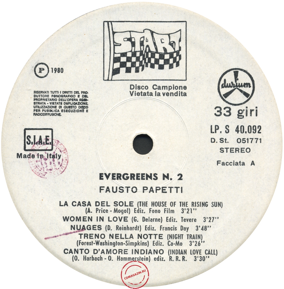 Оцифровка винила: Fausto Papetti (1980) Evergreens № 2 Оцифровка винила: Fausto Papetti (1980) Evergreens № 2