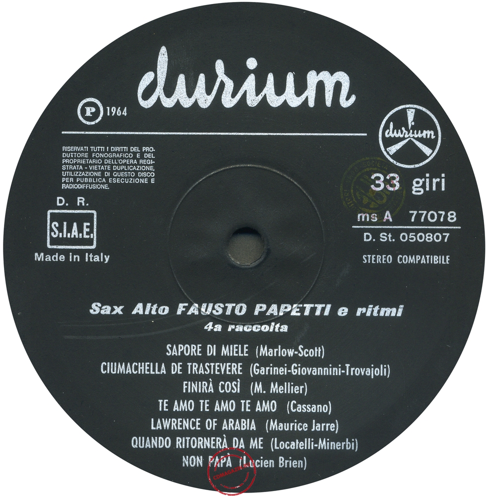 Оцифровка винила: Fausto Papetti (1964) 4a Raccolta Оцифровка винила: Fausto Papetti (1964) 4a Raccolta