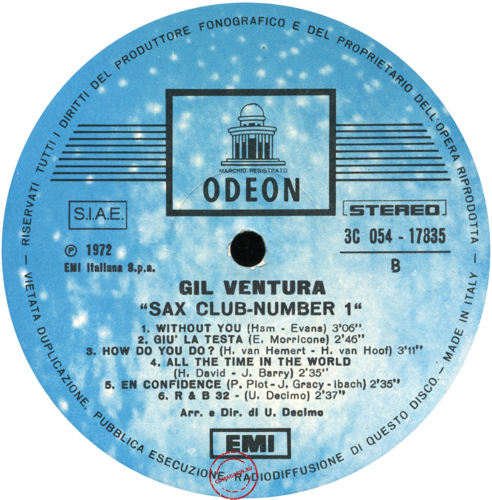 Оцифровка винила: Gil Ventura (1972) Sax Club Number 1