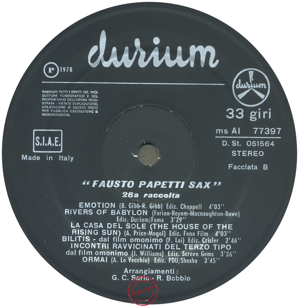 Оцифровка винила: Fausto Papetti (1978) 26a Raccolta Оцифровка винила: Fausto Papetti (1978) 26a Raccolta
