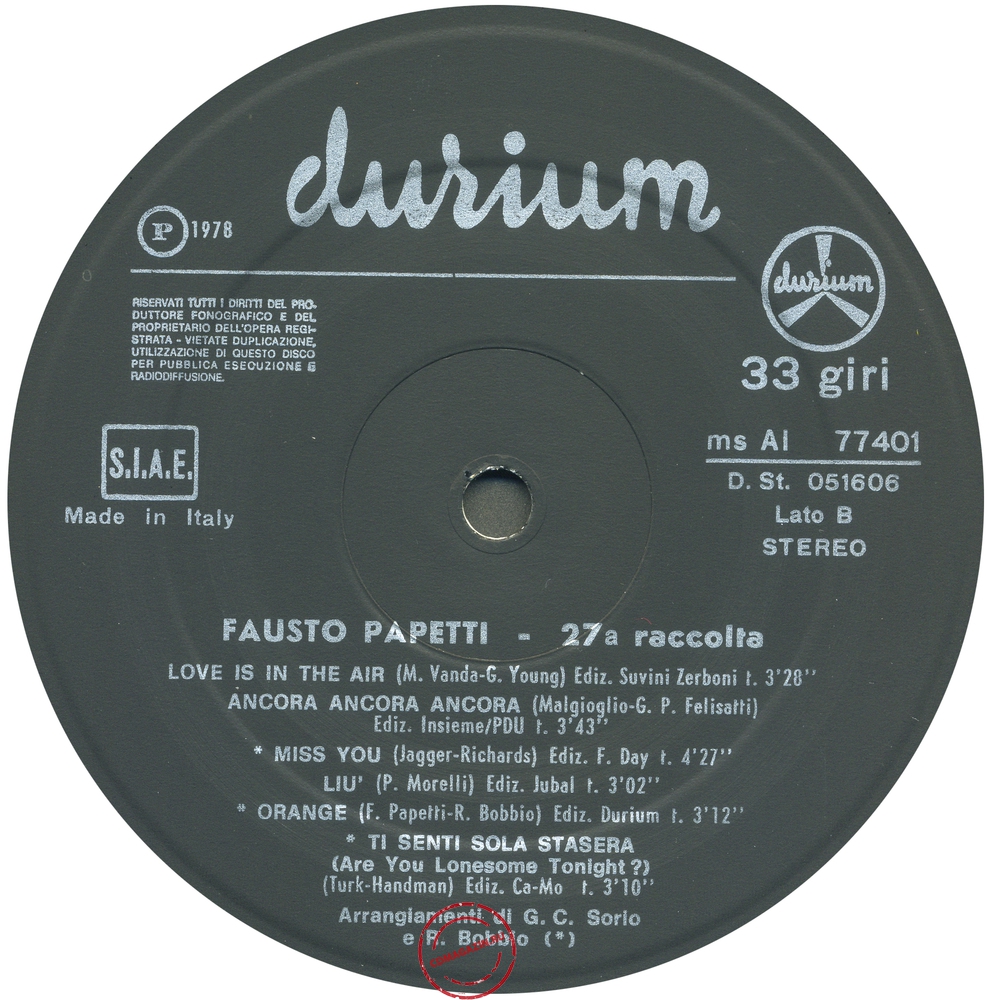 Оцифровка винила: Fausto Papetti (1978) 27a Raccolta Оцифровка винила: Fausto Papetti (1978) 27a Raccolta