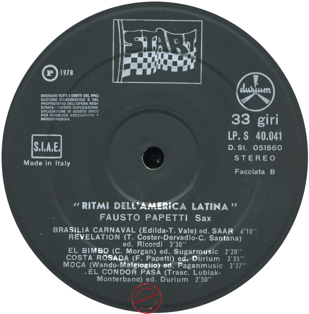 Оцифровка винила: Fausto Papetti (1978) Ritmi Dell'america Latina Оцифровка винила: Fausto Papetti (1978) Ritmi Dell'america Latina