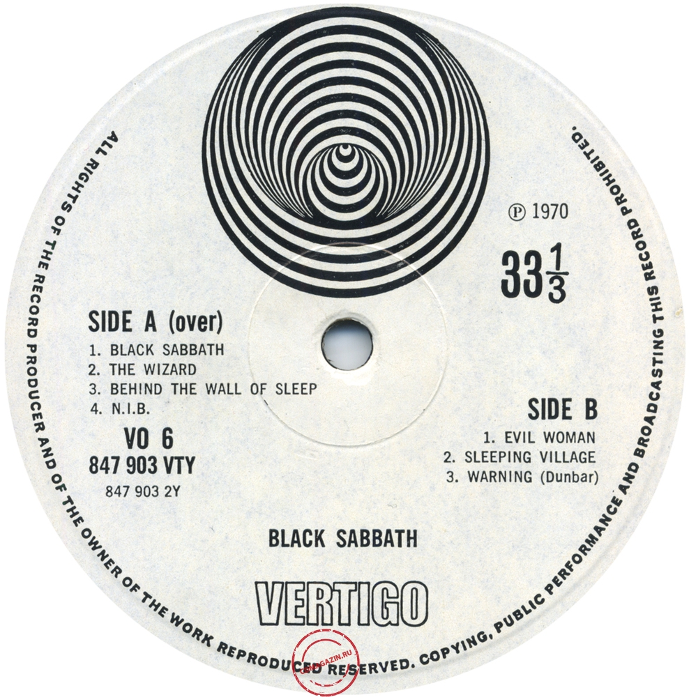 Оцифровка винила: Black Sabbath (1970) Black Sabbath