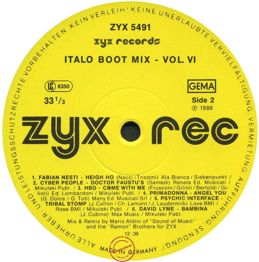 Оцифровка винила: VA Italo Boot Mix (1986) Vol.6 Оцифровка винила: VA Italo Boot Mix (1986) Vol.6