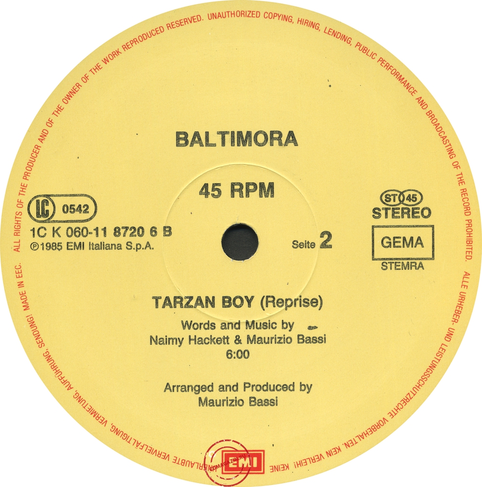 Оцифровка винила: Baltimora (1984) Tarzan Boy (Summer Version) Оцифровка винила: Baltimora (1984) Tarzan Boy (Summer Version)