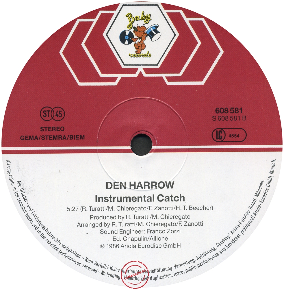 Оцифровка винила: Den Harrow (1986) Catch The Fox (Caccia Alla Volpe) Оцифровка винила: Den Harrow (1986) Catch The Fox (Caccia Alla Volpe)