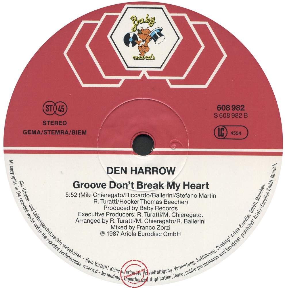 Оцифровка винила: Den Harrow (1987) Don't Break My Heart Оцифровка винила: Den Harrow (1987) Don't Break My Heart